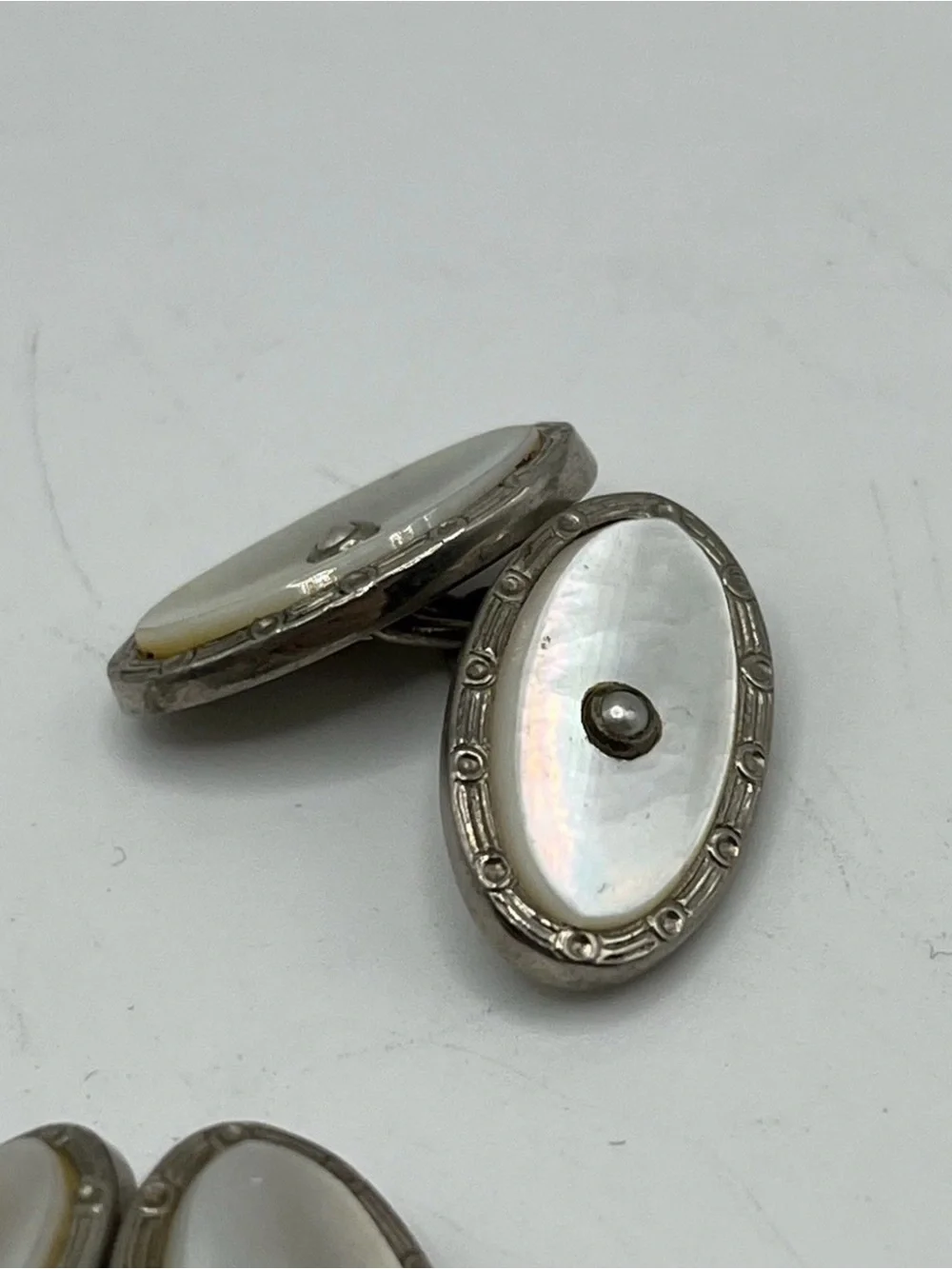 Vintage Art Deco Mother Of Pearl Cufflinks